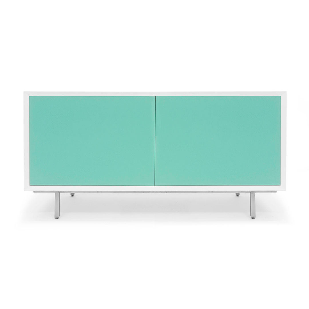 Credenza Nico 2-Door - Solid Acqua & White - Vinkel