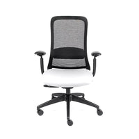 Silla Reclinable Curve, Estructura Negra, Mesh Negro con Brazos Ajustables con Soporte Lumbar.