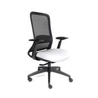 Silla Reclinable Curve, Estructura Negra, Mesh Negro con Brazos Ajustables con Soporte Lumbar.