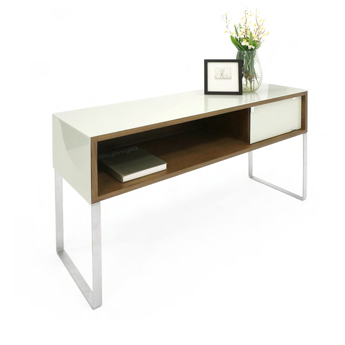 Consola Fortezza - Solid White / Walnut