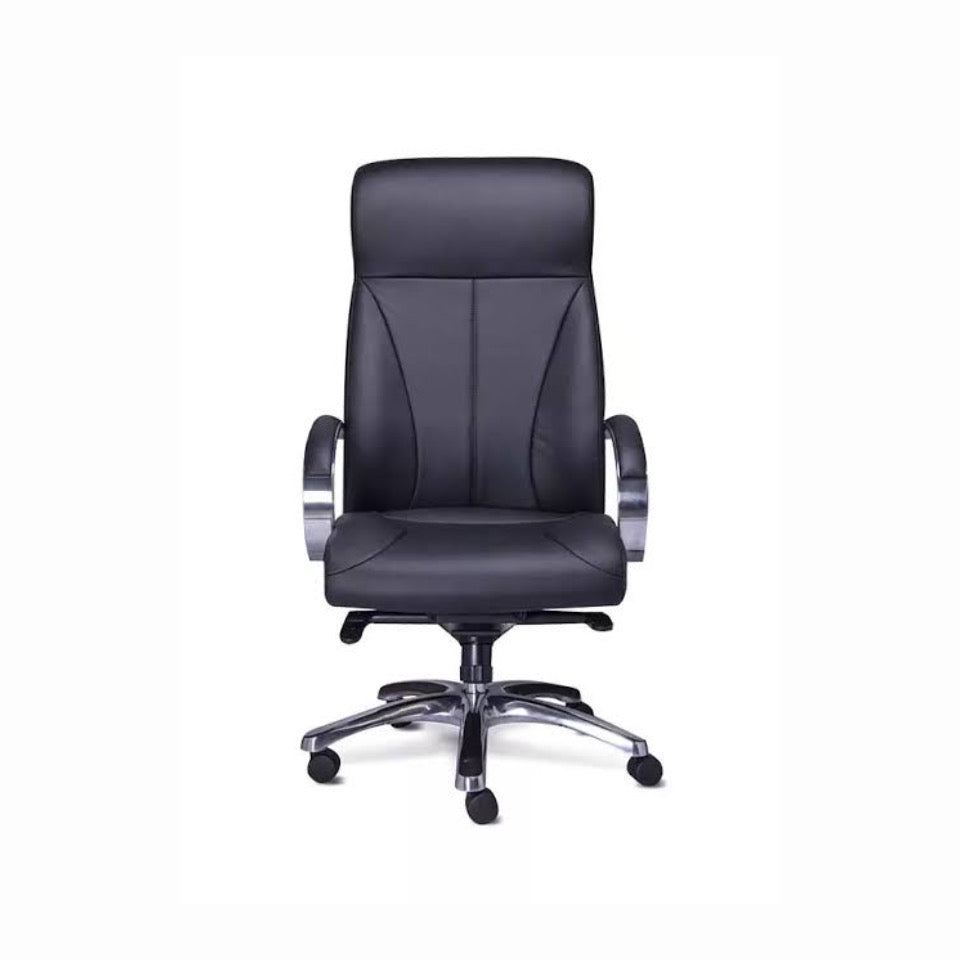 Sillon ejecutivo en piel/simil piel color cafe respaldo alto