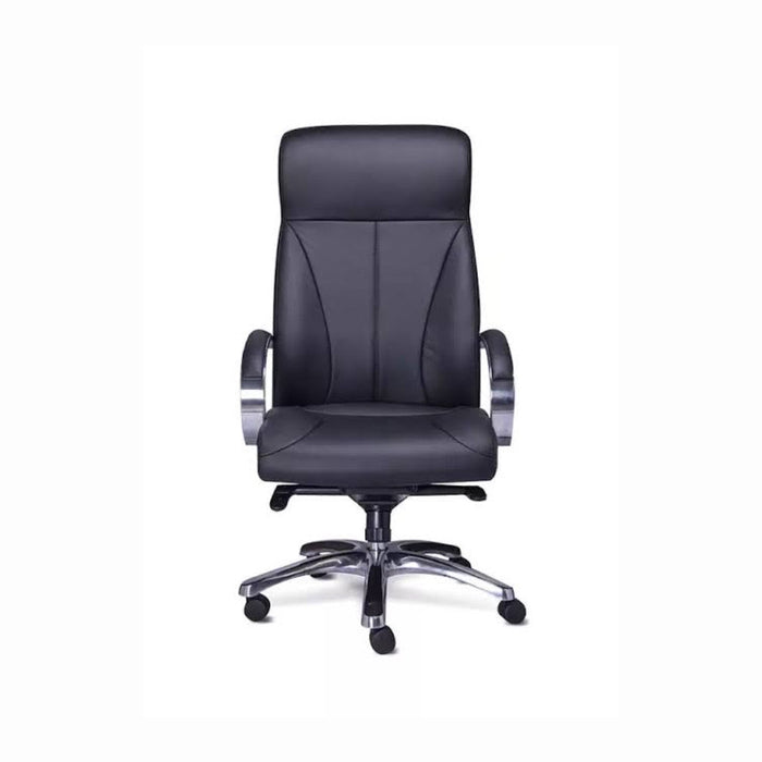 Sillon ejecutivo en piel/simil piel color cafe respaldo alto