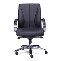 Sillon ejecutivo en piel/simil piel color cafe respaldo bajo