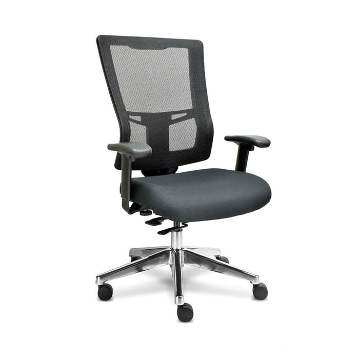 Silla Ejecutiva Quadra estructura negra, respalto alto, mesh negra lisa