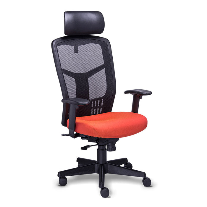 Sillon Ejecutivo en Malla Con Cabecera Tapizado en Tela