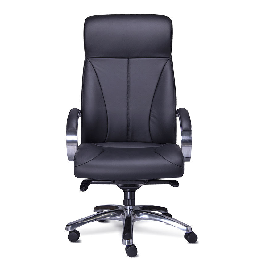 Sillon ejecutivo en piel/simil piel color negro respaldo alto