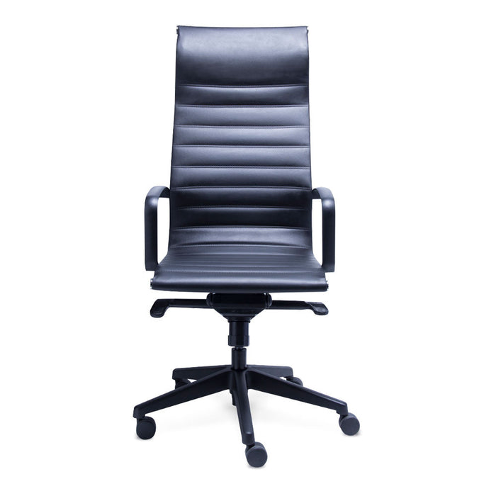 Silla Retro Respaldo Alto con Cabecera, brazos y estrella de aluminio negro