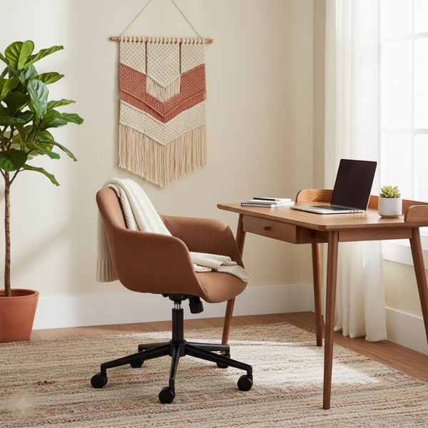 Silla ergonómica tapizada rodajas Julieta