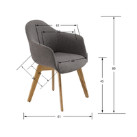 Silla tapizada pata madera Julieta