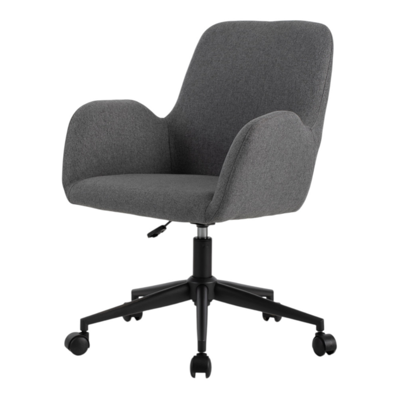 Silla ergonómica tapizada con rodajas Terracota