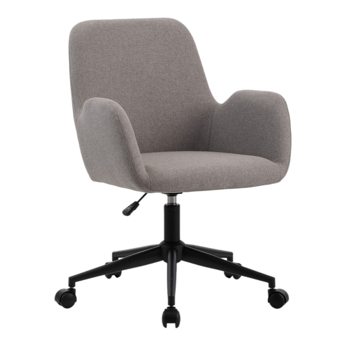 Silla ergonómica tapizada con rodajas Terracota