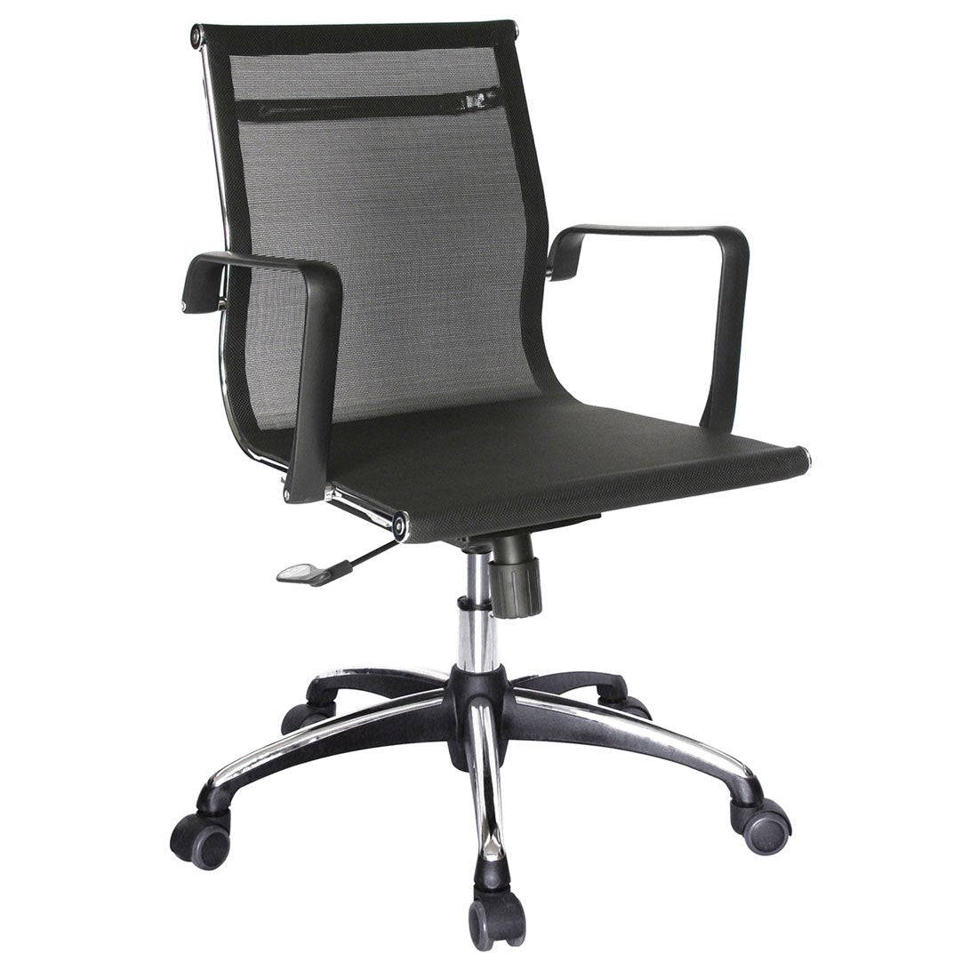 Silla Retro Respaldo Bajo (Tapizada en Red Negra)
