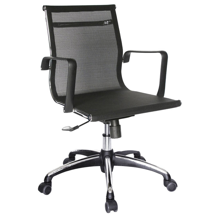 Silla Retro Respaldo Bajo (Tapizada en Red Negra)