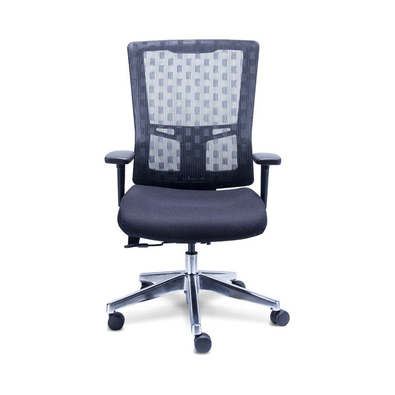 Silla Ejecutiva Quadra estructura negra, respalto alto, mesh negra lisa