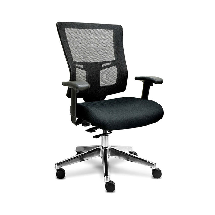 Silla Ejecutiva Quadra estructura negra, respalto medio, mesh negra lisa