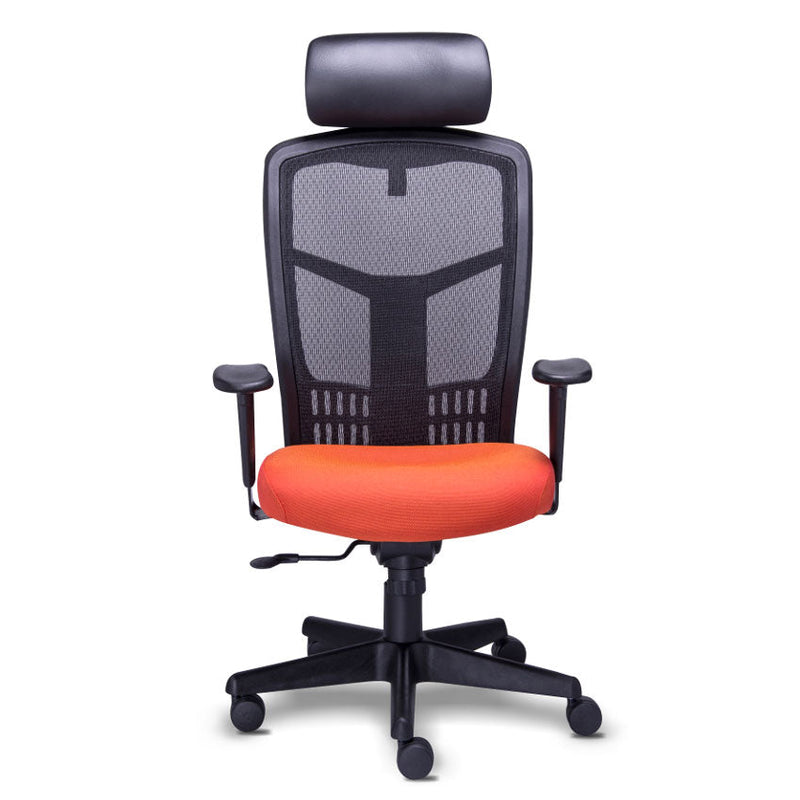 Sillon Ejecutivo en Malla Con Cabecera Tapizado en Tela