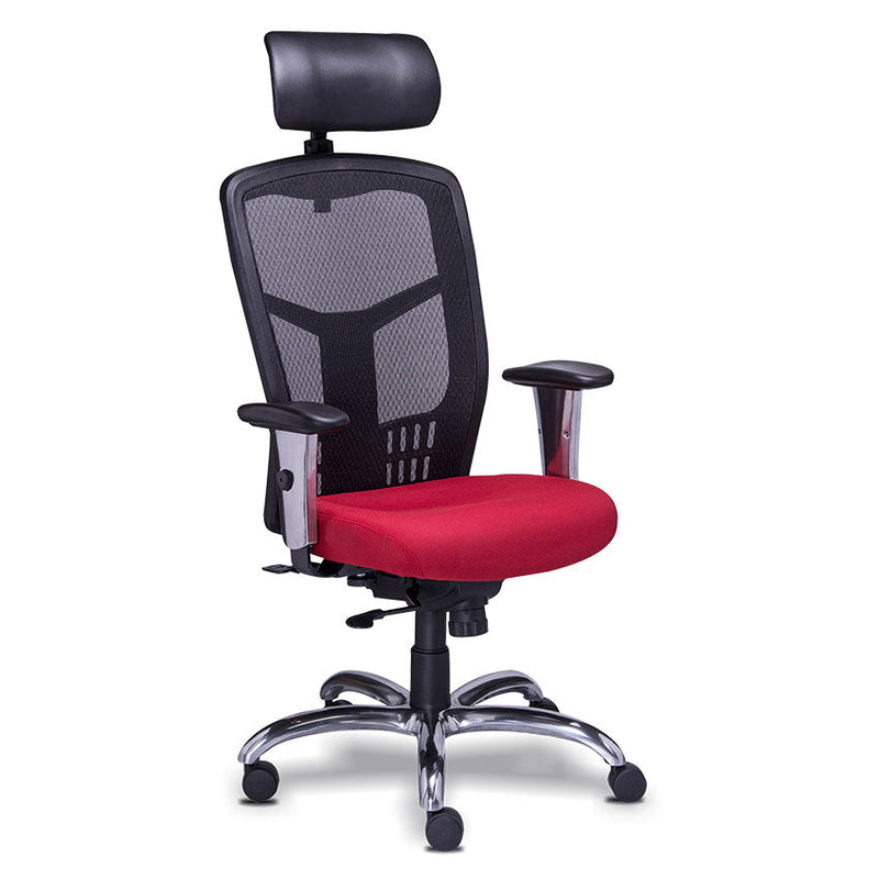 Sillon Ejecutivo En Malla Con Cabecera Tapizado en Tela