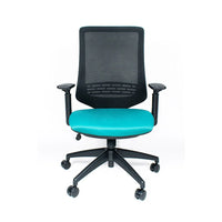 Silla Reclinable Leah, Marco Negro, Mesh Negro con Brazos Ajustables y Soporte Lumbar.