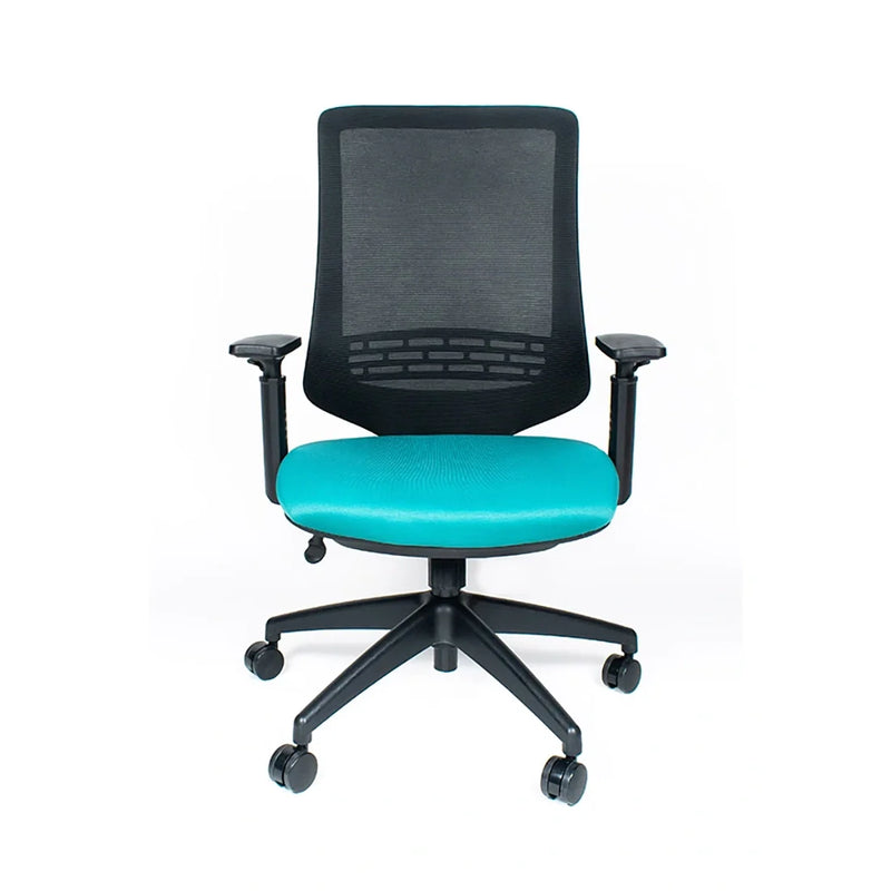 Silla Reclinable Leah, Marco Negro, Mesh Negro con Brazos Ajustables y Soporte Lumbar.