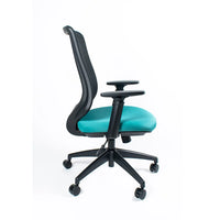 Silla Reclinable Leah, Marco Negro, Mesh Negro con Brazos Ajustables y Soporte Lumbar.