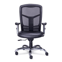 Sillon Ejecutivo en Malla Tapizado en Piel Accesorios en Aluminio