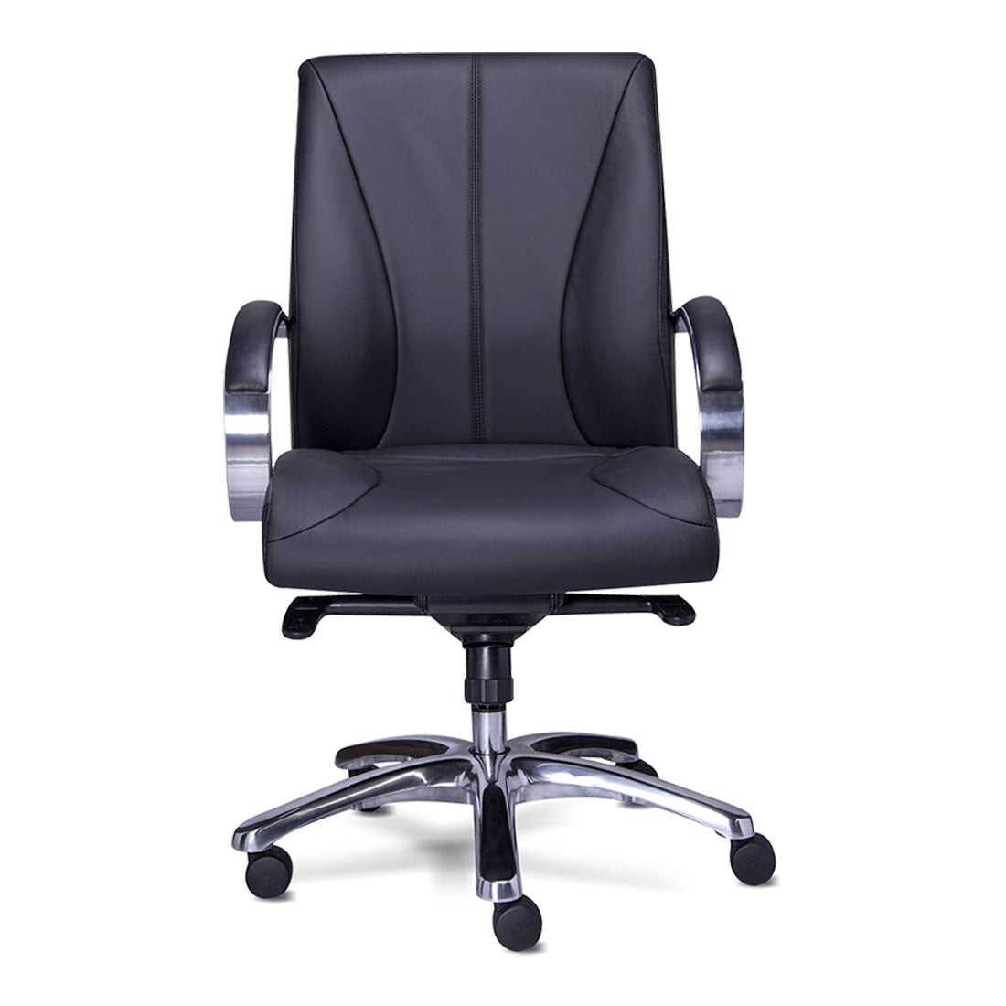 Sillon ejecutivo en piel/simil piel color negro respaldo bajo
