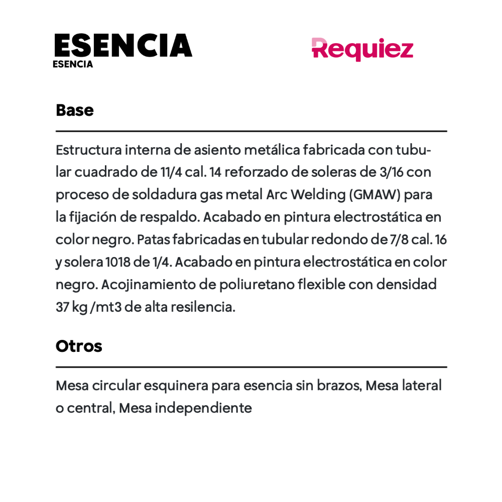 Banca Esencia Modular RE-1001