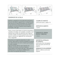 Banca Tandem Metálica Aria de 2, 3 y 4 Plazas