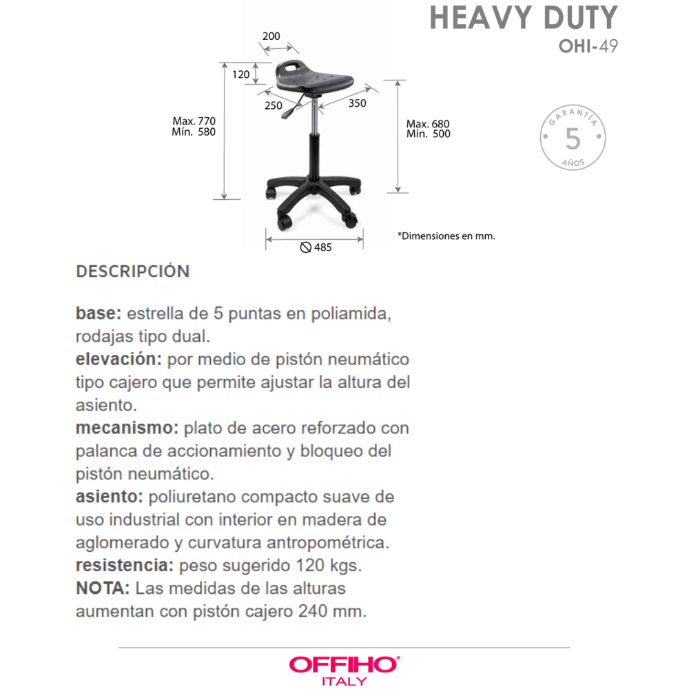 Banco Heavy Duty OHI-49