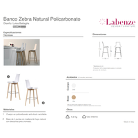 Banco Zebra Madera Natural