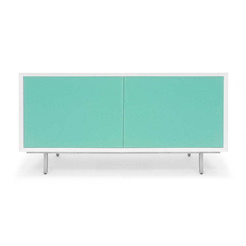 Credenza Nico 2-Door - Solid Acqua & White - Vinkel