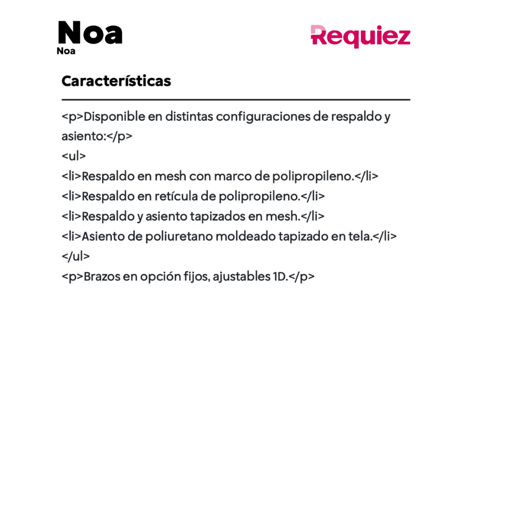 Silla Operativa Noa Reclinable