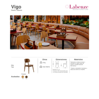 Silla Vigo madera de haya natural o nogal