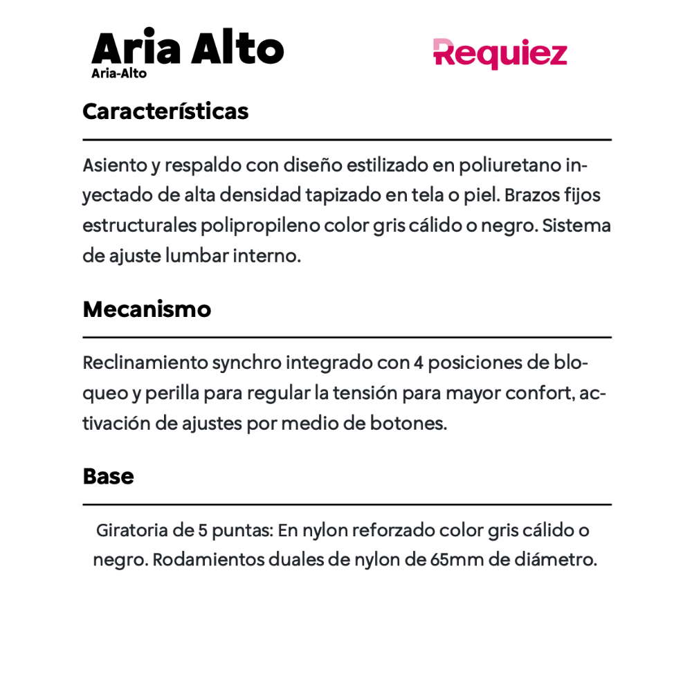 Sillón Ejecutivo Aria Respaldo Alto