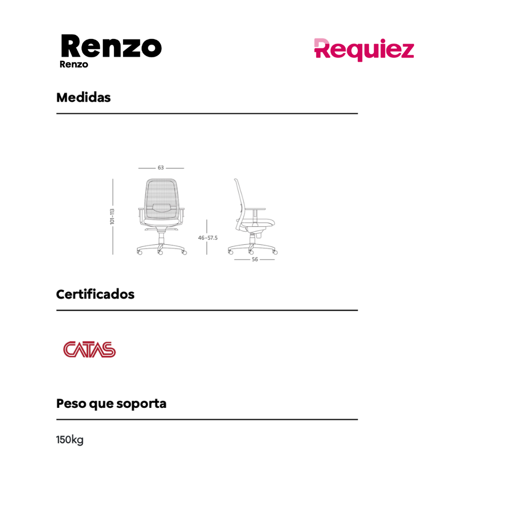 Silla Operativa Renzo Reclinable RE- 6047
