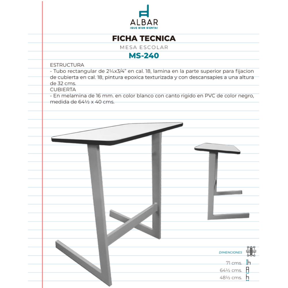 Mesa de Trabajo MS-240
