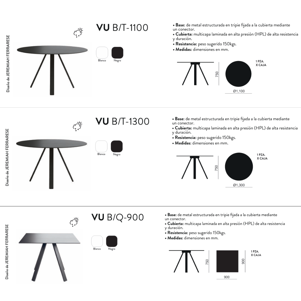 Mesa Exterior VU B/Q-B/T