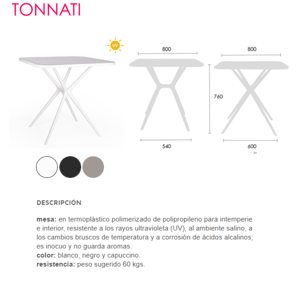 Mesa Exterior Tonnati OHM-16