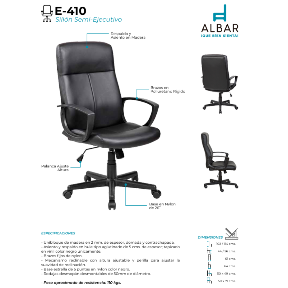 Silla Semi Ejecutiva E-410