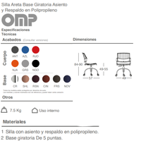 Silla Areta Base Giratoria Polipropileno