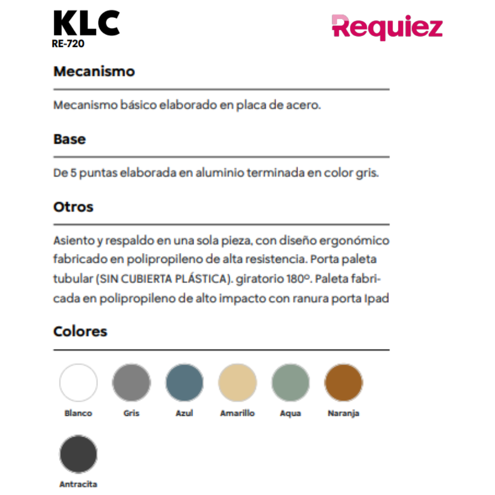 Silla de Capacitacion KLC RE-720