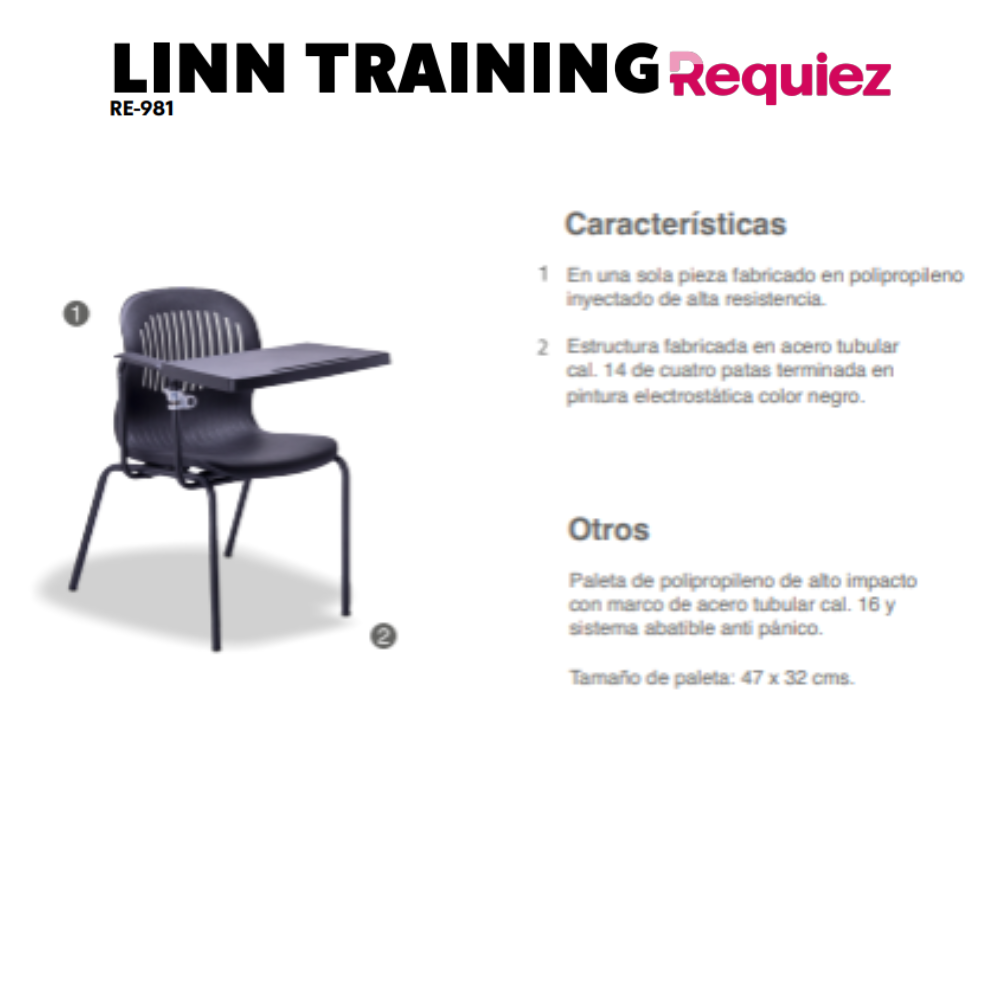 Silla de Capacitacion Linn Training RE-981