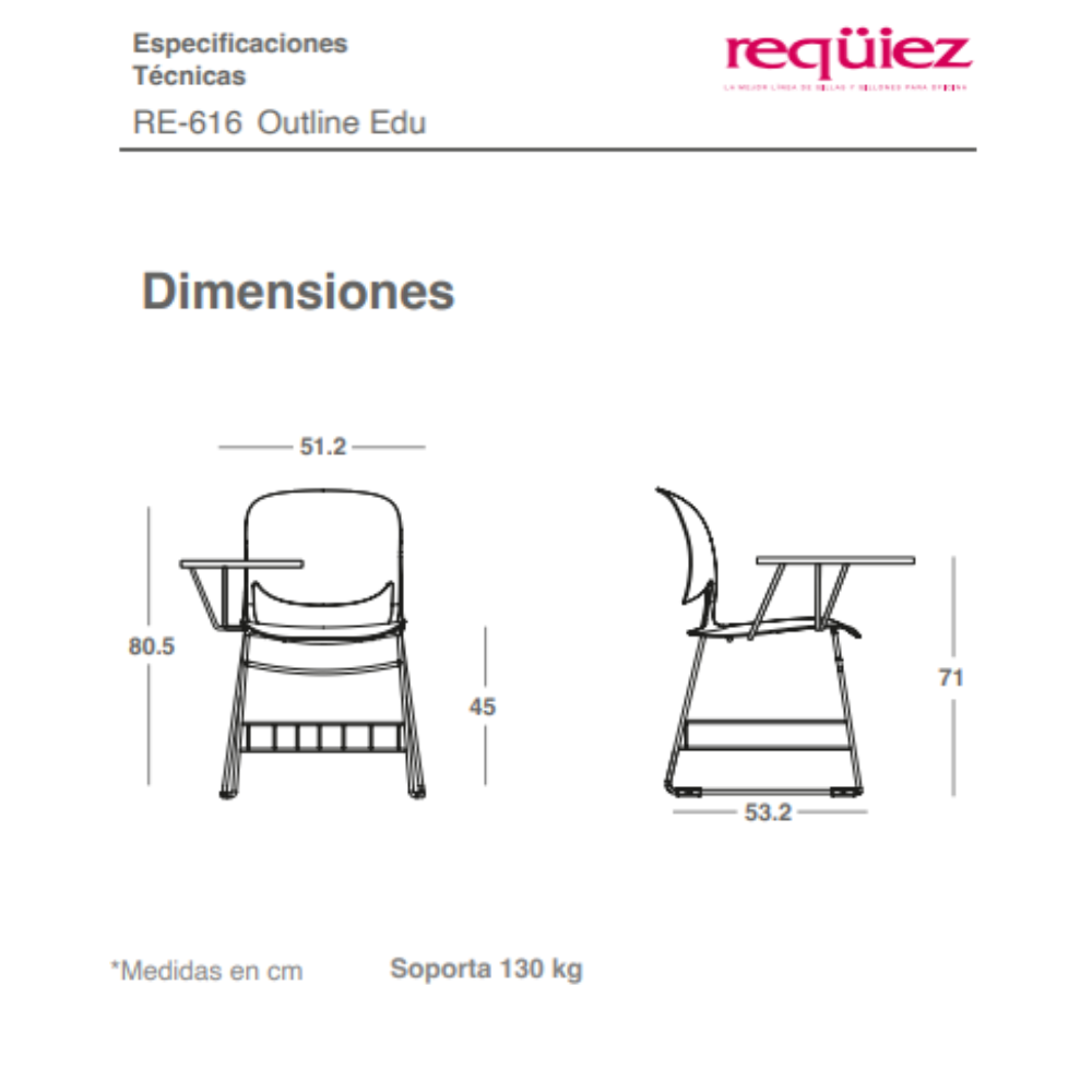 Silla de Capacitacion Outline Edu RE-616
