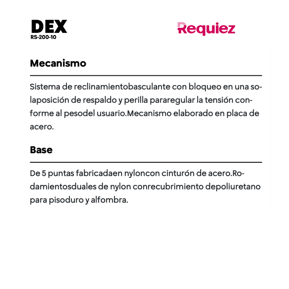 Silla Operativa Dex RS-200