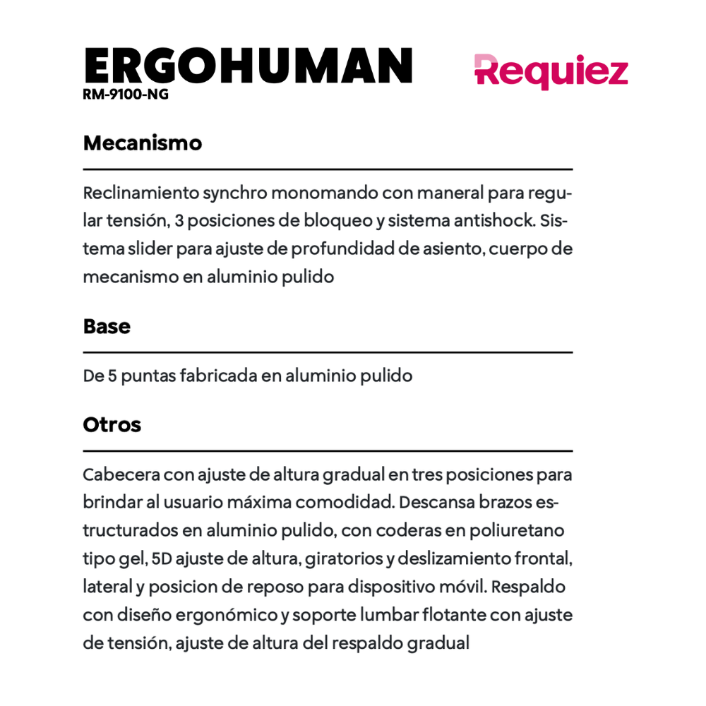 Silla Ejecutiva Ergo Human RM-9100