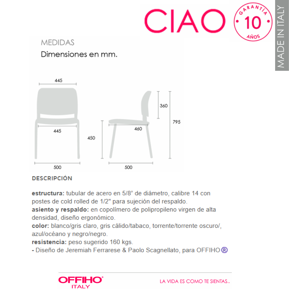 Silla para Visitante Ciao Polipropileno