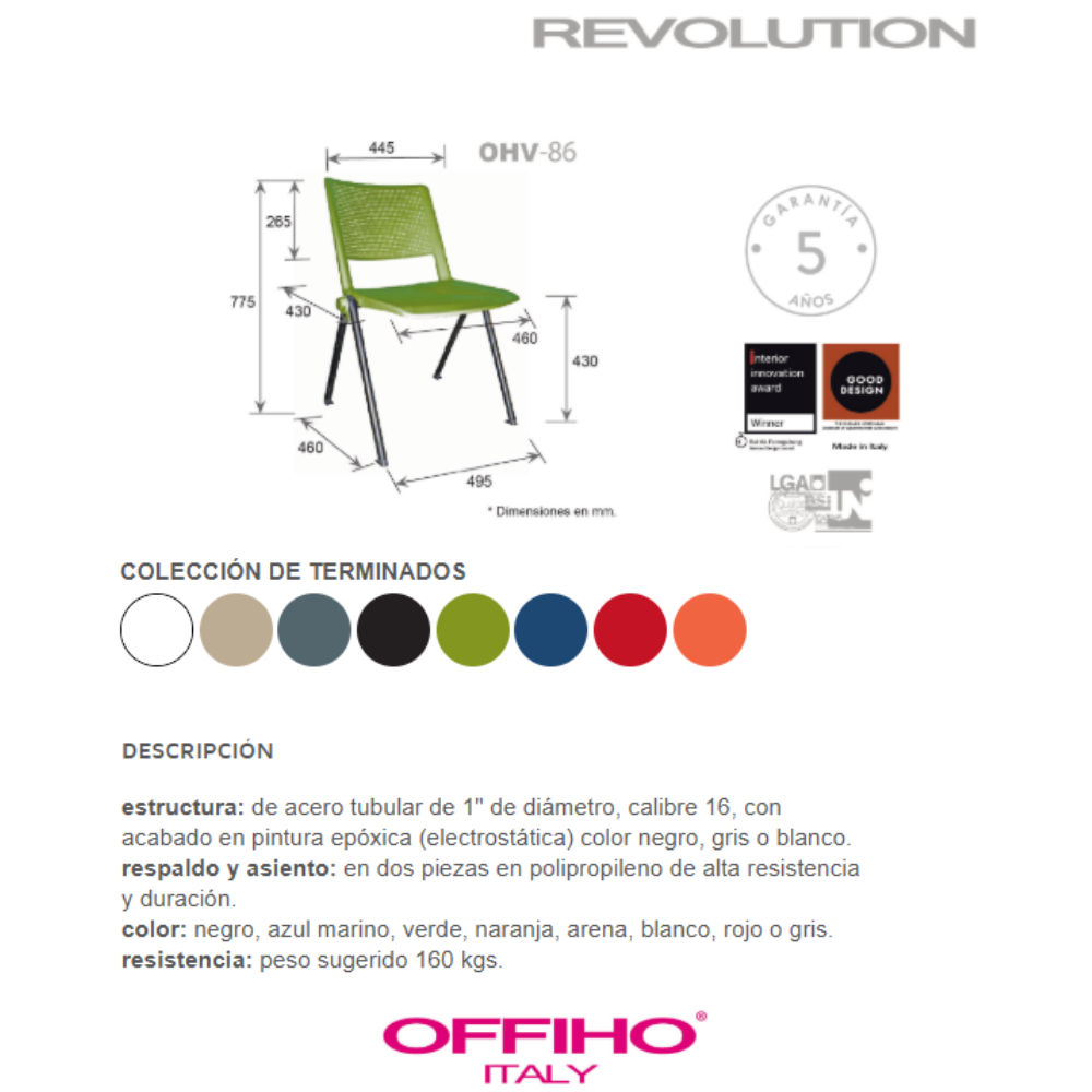 Silla para Visitante Revolution Polipropileno