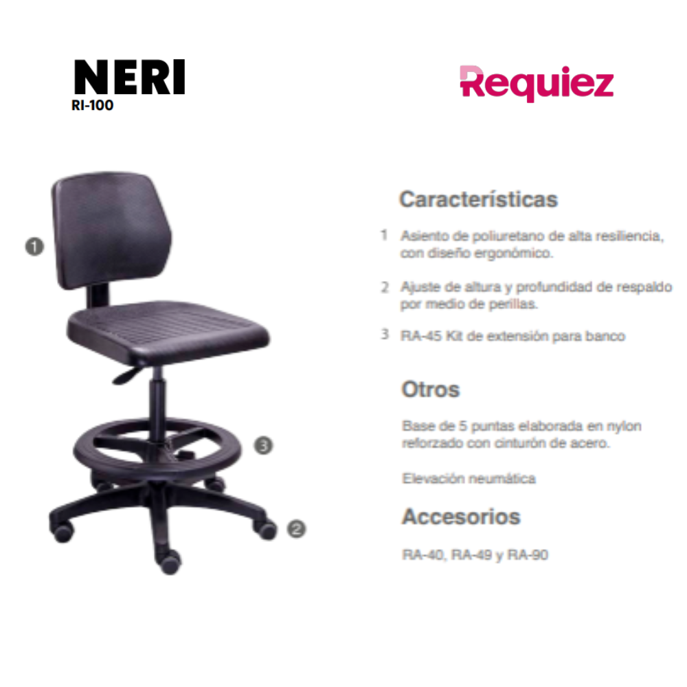 Silla Industrial Neri RI-100