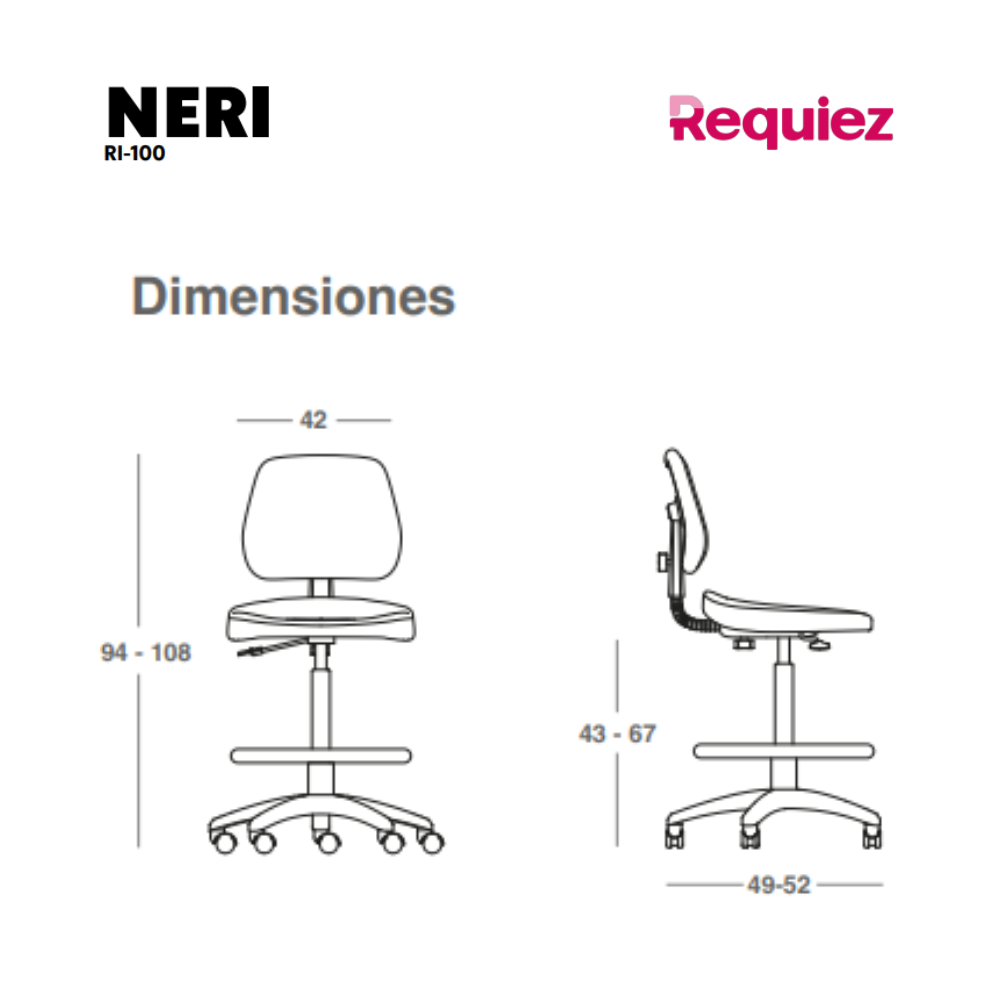 Silla Industrial Neri RI-100