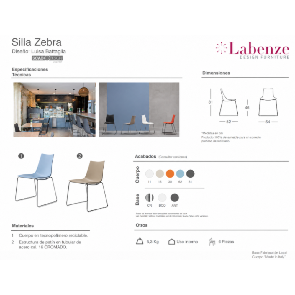 Silla Zebra Trineo